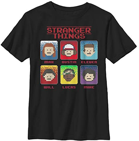 Stranger Things T-shirt för pojkar, svart, S