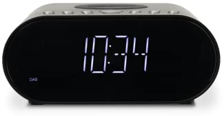 Roberts Ortus Charge Radiowecker Dab+/FM/Bluetooth mit Qi-Ladegerät, Schwarz