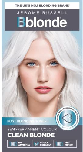 Jerome Russell Bblonde Clean Blonde Post Blonding Toner – Kit de teinture semi-permanente pour cheveux pré-éclaircis et blonds à l'huile de noix du Brésil, sans ammoniaque et végétalien