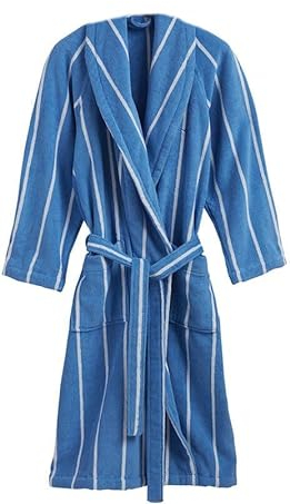 GANT Stripe Bademantel aus Bio-Baumwolle Farbe Blue Bell Größe L