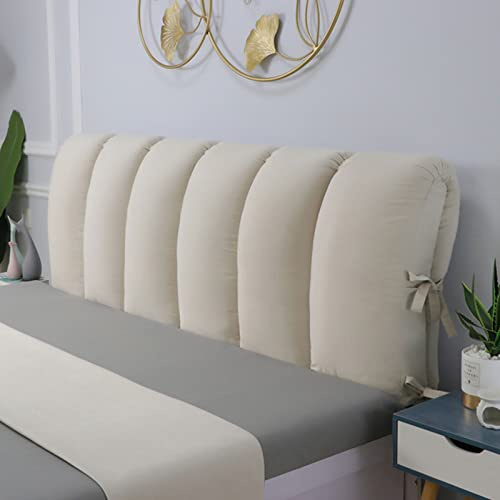 ZCXRYFL Testata Letto Cuscini Matrimoniale Copri Testiera da Letto Velluto Imbottito Anticollisione Protezione Fodera Legno/Ferro/Pelle Copertura Testiera Letto Decorazione(Size:180x60cm,Color:Beige)