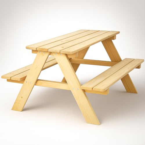 SPRINGOS Tavolo da giardino 2 in 1 Tavolo da picnic per bambini 90 x 79 x 50 cm in legno massiccio Panchina Picnic Tavolo da giardino