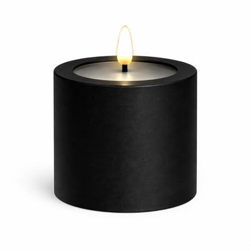ReWu LED Kerze Deluxe Homeart Outdoor, Schwarz | Kunststoff Kein Echtwachs, Realistische Flamme, Warmweißes Licht, Hitzebeständig für Aussenbereich