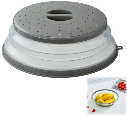 Mikrowellenabdeckung, Mikrowelle Deckel, Microwave Cover, Mikrowellen Abdeckung, Mikrowellenhaube, Deckel Mikrowelle, Mikrowelle Abdeckhaube, Für Obst Und Gemüse(1stück,Grau)
