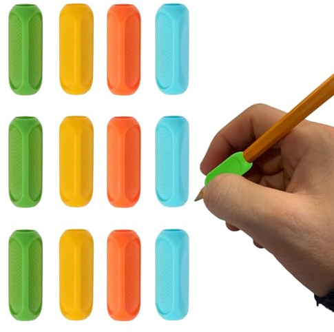 Silikon Grips Stiftehalter 12 Stück Bleistiftgriffe für Kinder,Bleistift Griffe,Bleistift-Griff-Korrektor,Gute Schreibhaltung beibehalten,Training, Bleistift poignées de crayon universelles