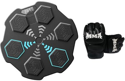 LDSSTED Elektronisches Wandziel, Musik-Boxtrainingsgerät, mit LED-Leuchten, Schlagpolster für das Indoor-Schlagtrainings-Fitnessstudio