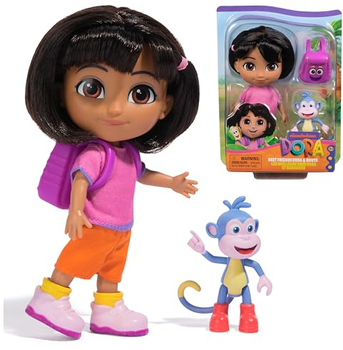 Dora l'Esploratrice, Bambola da 15,2 cm con Abiti, Zainetto e personaggio Boots, Giocattoli per Bambine e Bambini, 3+ Anni
