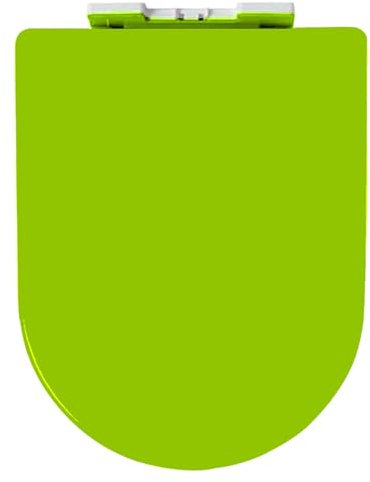 Klodeckel D-Form WC Sitz, Toilettendeckel mit Absenkautomatik und Quick-Release Funktion, Klodeckel aus Dickes Polypropylen, Einfache Montage und Reinigung(Green)