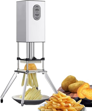 Vertikaler Pommes-Frites-Schneider, elektrischer Schneide- und Hackschneider, automatischer Kartoffelschneider, elektrischer Pommes-Frites-Schneider aus Edelstahl, für Restaurant, Nudelladen, Obstla
