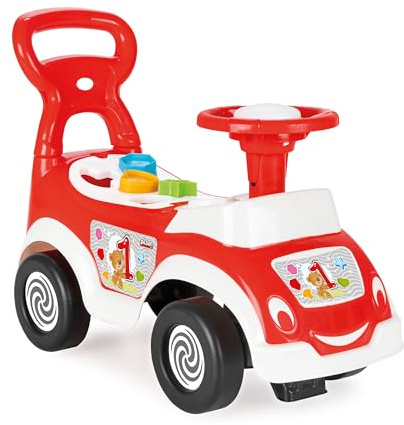 LEMODO Rutschauto rot mit Formsortierfach | Rutscherfahrzeug für Kinder ab 12 Monate | Lauflernhilfe und Schiebefahrzeug | Kinderfahrzeug mit Kippschutz | mit Formenspiel (rot)