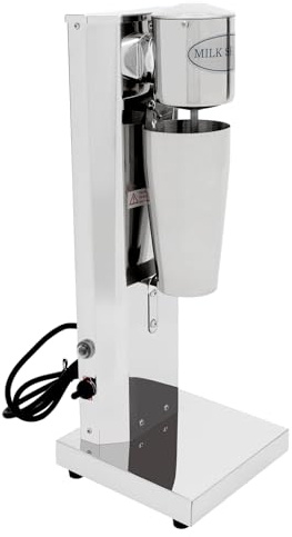 Milchshake Mixer, 180W 18000RPM Edelstahl Elektrischer Standmixer mit Mischbecher 2 Geschwindigkeitsstufen Shaker Elektrisch, Cocktail Maschine Getränkemixer für Milchtee-Läden, Cafés, Restaurants