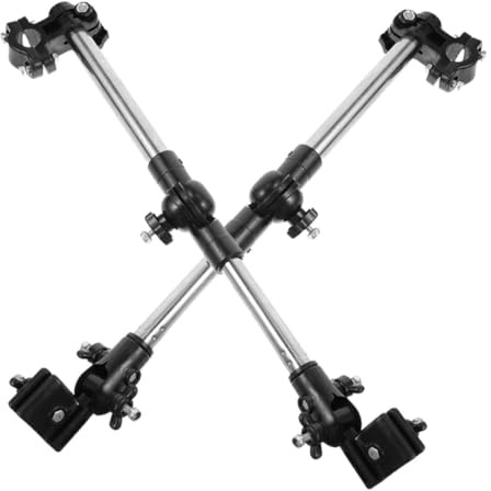 Toyvian 2Pcs Bicycle Umbrella Holder Stainless Steel Mount Stand Retractable Foldable Design for Electric Bikes Strollers Durable Rust Resistant Support Bracket for Riding