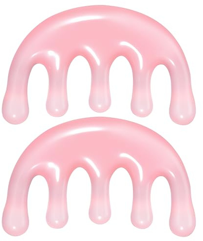 Alrhso 2 Pcs Resin Massage Comb Scalp Massage Tool for Scalp Care Muscle Relaxation Gua Sha Meridian Massage-Tool for Head and Neck