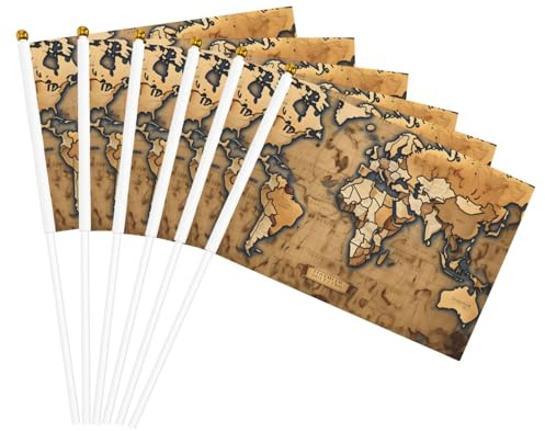 Ancienne carte du monde tachée, drapeau léger, décoration intérieure et extérieure, événements et fêtes