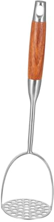ASAKKURA Edelstahl Kartoffelstampfer mit Großem Presskopf Leichter Manueller Kartoffelbrei stampfer Ergonomischer Griff Platzsparend mit Aufhängeloch Vielseitig für Gemüse und Babynahrung