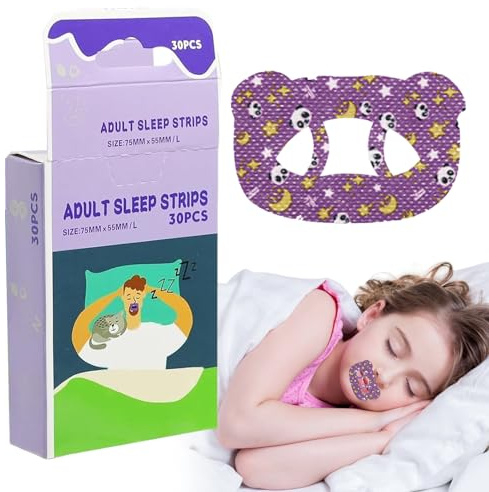 Aribliseza Schnarchstopper, 30 pz di cerotto/masticazione Anti-russamento, Nastro Orale Sonno per Adulti/Bambini, correzione della respirazione/miglioramento del Sonno