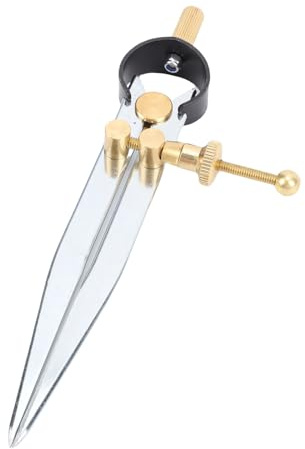 FTVOGUE Pinza Divisora ​​de Ala de Resorte, Ajustable con Cerradura de 5 Pulgadas, Latón, Acero Al Carbono, Brújula de Cuero, para Cuero, Madera, Metalurgia, Dibujo Geométrico