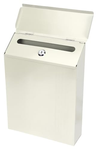 DIYEAH Boîte aux Lettres et Étanche de Style Européen Murale en Fer Beige, Multifonctionnelle Rangement du Courrier Décoration Extérieure