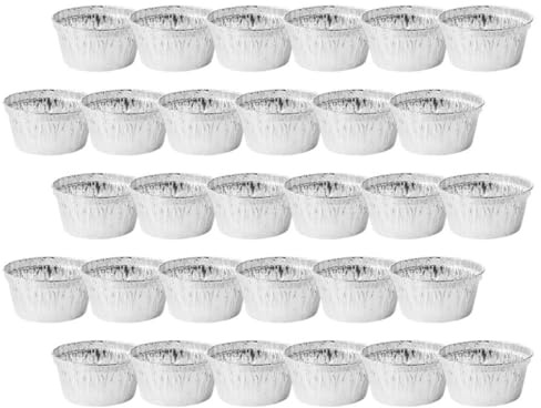 DOITOOL Pirottini Monouso per Cupcake in Alluminio 30 Pezzi, Pirottini per Muffin Antiaderenti per Forno, Utensili da Cucina Usa e Getta per Dolci e Budini, per Preparazioni Casalinghe