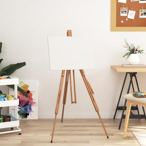 Ziaphsol Cavalletto in legno massello di faggio 100 x 104 x 172 cm, cavalletto triangolare per pittura con altezza e angolo regolabili per tela fino a 104 cm, treppiede