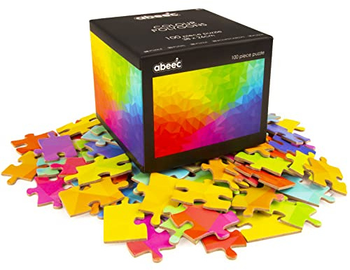abeec Colour Polygons Puzzle - Jigsaw Puzzle For Kids - Puzzles For Adults - Board Games For 8 Year Olds - 100 Piece Jigsaw Puzzles For Children
