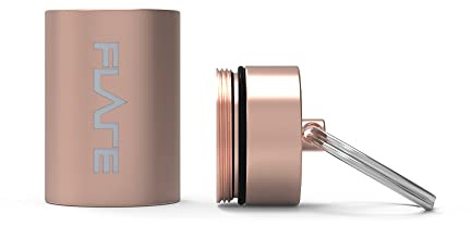 Flare Audio Large Capsule - Lightweight Aluminium with a Keychain for Ear Plugs - Earphones and Hearing Devices - Water-Proof Protection - Travel Accessories - Rose Gold