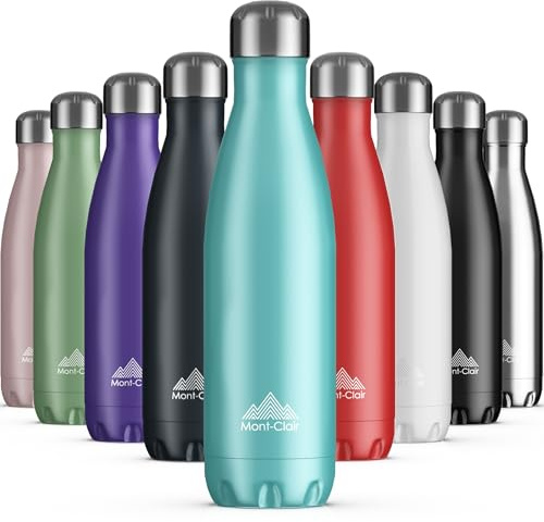 Stainless Steel Water Bottle Borraccia Termica 500ml in Acciaio Inox | Borracce Termiche, 12h di Bevanda Calda e 24h Fredda, Senza BPA, Bottiglia Acqua, Rimani Idratato - Azzurra