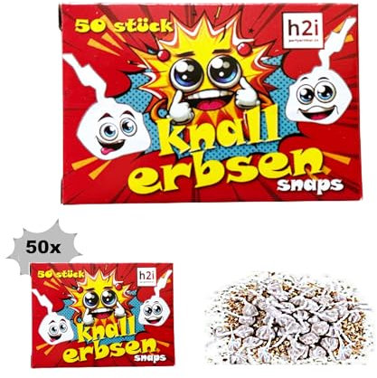 h2i Knallerbsen | 2500 St. | Knallteufel Trickknaller Pop Snaper | der perfekte Scherzartikel für Silvester Halloween Geburtstag & Partys – Spaß garantiert |n| Jugendfeuerwerk & Kinderfeuerwerk Kat F1