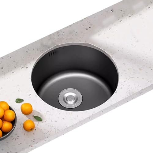 Schwarzes, Leises Einbauwaschbecken, Kompaktes, Rundes Balkonwaschbecken, Großes Bar-Reinigungsbecken, Waschbecken-Arbeitsplatz