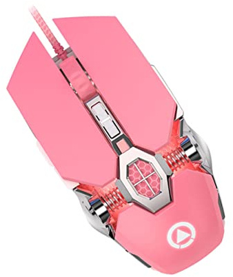 SEWACC 1 Stück Kreative Gaming Rosa Kabelgebundene PC mit Makrofunktion Ergonomisches Design für Gamer Leise Komfortabel für Büro und Freizeit