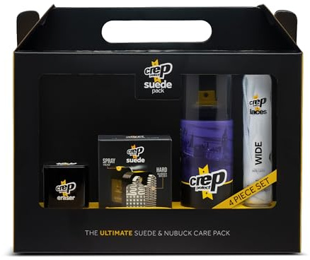Crep Protect Set Regalo per la Cura delle Scarpe – Detergente e Spray Protettivo per Camoscio e Nabuk, Gomma Rimuovi Macchie, Ravvivante per Sneakers con Lacci Gratuiti
