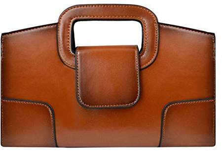 ZLM BAG US Damen Vintage Flap Tote Top Handle Satchel Handtaschen PU Leder Clutch börse Schultertasche, Braun (braun), EinheitsgröÃŸe