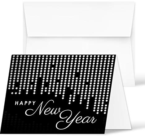 2026 Happy New Year Greeting Cards – Holidays, New Year's Eve Party Invitations, Thank You, Announcements, Complimentary Cards to Gift & Presents – 10 Per Pack, Envelopes Included – 4.25 x 5.5