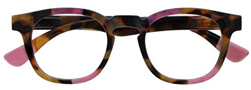OPULIZE Ava Fernbrille Kurzsichtigkeit Schmeichelhaft Abgerundet Rahmen Federscharniere Kratzfest Braun Schildpatt Rosa Herren Damen M62-4 -1.00