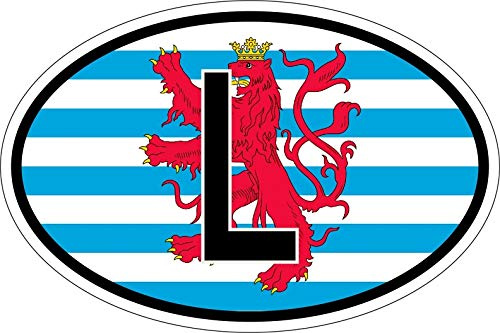 Akachafactory Sticker Aufkleber Nationalitätenkennzeichen Flagge Fahne L Luxemburg r2