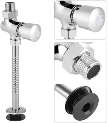 VIFERR Urinalspülventil Zinklegierung Urinal-Spülventil Druckspüler WC Urinalspülventil Automatische Abschaltung mit Manuelle Verzögerung für Zuhause, Badezimmer, Hotel