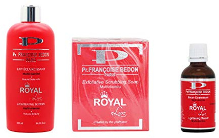 Pr. Francoise Bedon ROYAL Aufhellungslotion, Whitening Lotion 500ml | Pr. Francoise Bedon ROYAL Aufhellungsserum Multivitamine 50ml, Pr. Francoise Bedon KÖNIGLICHE SEIFE