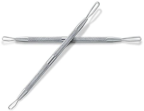 Professional Blackhead Remover Blemish Extractor Tool - Pimple Comedone Removal 2-in-1 Stainless Steel Pimple Popper(2pcs)