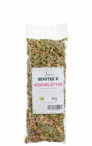 Griechischer BIO Bergtee mit BIO Rosenblättern 80g | Jassas | GR-BIO-01