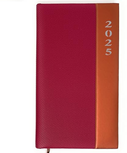 Taschenkalender 2026 A6 + Lang - Softtouch Oberfläche, 1 Woche 2 Seiten | Kompakter DIN A6 Kalender in Lang (10,5 x 17,8 cm) | Buchkalender 2026 a6 (Bordeaux-Rot)