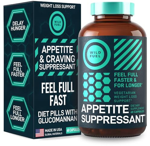 Appetite Suppressant for Weight Loss, Hunger Suppressant - Diet Pills That Work Fast for Women and Men - Garcinia Cambogia, Glucomannan, White Kidney Bean Carb Blocker and Fat Burner - 60 Veggie Caps