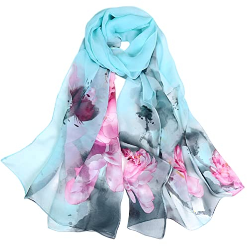 FAIRYGATE Schal Damen tuch Georgette Modischer Seidenschals Eleganter Weicher Leichter Schal Loop Damenschal Langer Geeignet für Alle Jahreszeiten 50023