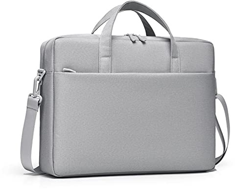 Laptopväska portfölj för män kvinnor resa affärer stor bärbar dator väska, Grå, 14, Portfölj