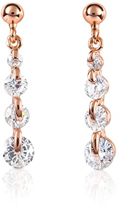namana Graziosi Orecchini Pendenti con Pietre Zirconi per Donna e Ragazza, Piccoli Orecchini Pendenti da Donna in Oro, Argento o Oro Rosa, Bigiotteria Donna con Confezione Regalo