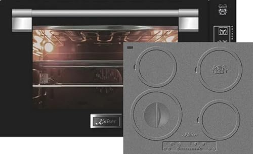 Kaiser Juego de cocina de inducción EH 9309+KCT 6705 I Estufa, Horno empotrable 90 cm 105L vidrio negro + Placa de inducción 60 cm