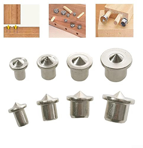 24 Stück Holzdübel, Massivholzdübel, Zentrierpunkt-Set, 6/8/10/12 mm, für Möbel, Holzarbeiten, Schreinerarbeiten