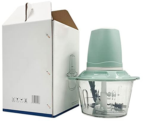 ZAJCI Hachoir Multifonction, avec Bol en Verre d'une capacité de 2 L, pour processeurs électriques, Viande, légumes, Oignon, Glace pilée, Cadeau de fête des mères, Vert