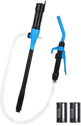 Lquild Transferpumpe, batteriebetriebene tragbare Pumpe für Benzin Diesel Kraftstoff Fluid Öl Kerosin, bis zu 9L pro Minute,mit verlängertem Schlauch (Flow Control & Long Hose)