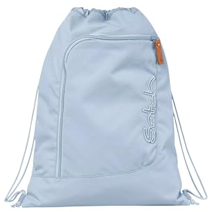 Satch Sportbeutel Turnbeutel für Mädchen und Jungen mit Reißverschlussfach, 12 Liter, Rucksack fixierbar Nordic Ice Blue - Hellblau