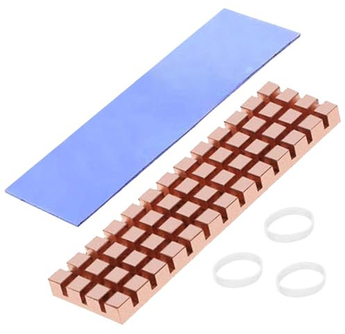 Haojiaho Laptop M.2 Heatsink Kit, 67x18x6mm Copper Heat Sink + High Performance Silicone Thermal pad for Cooling PC Laptop M2 2280 SSD NVMe PS5